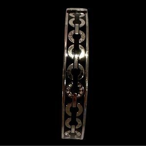 COACH BANGLE 100% AUTHENTIC BLACK AND SILVER FORWARD & BACKWARD C’S